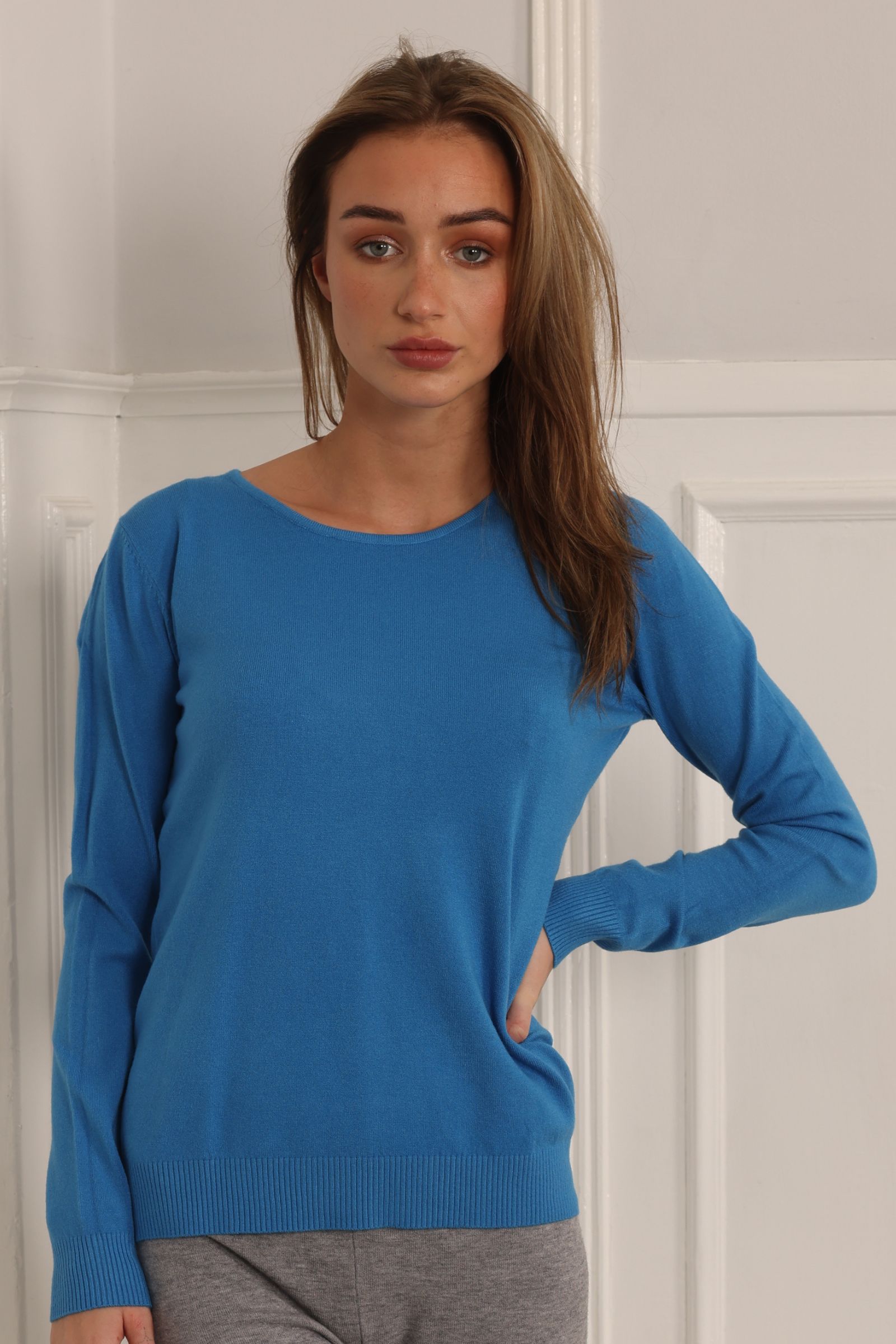 Round neck Blouse Style 1253/blue