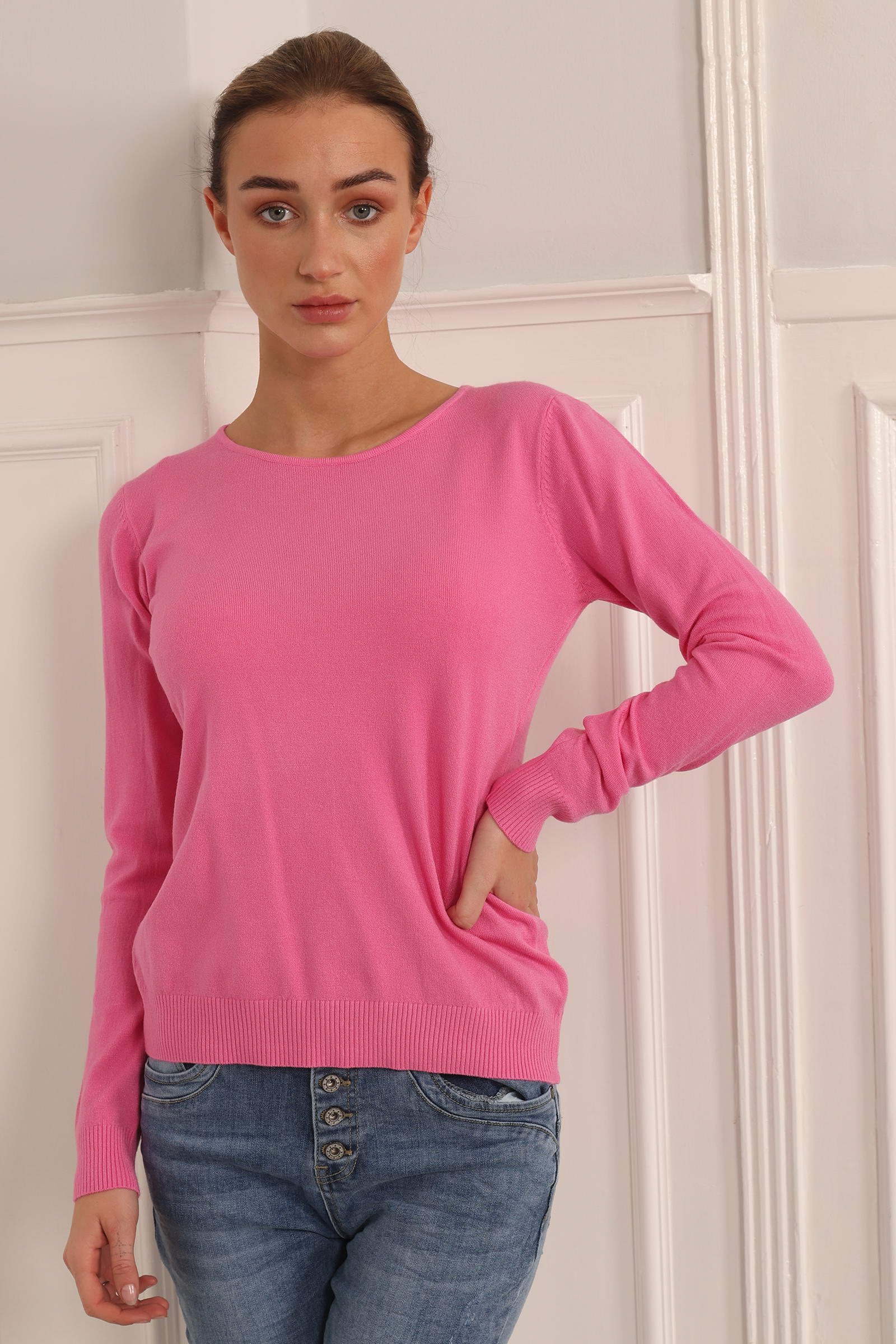 Round neck Blouse Style 1253/pink