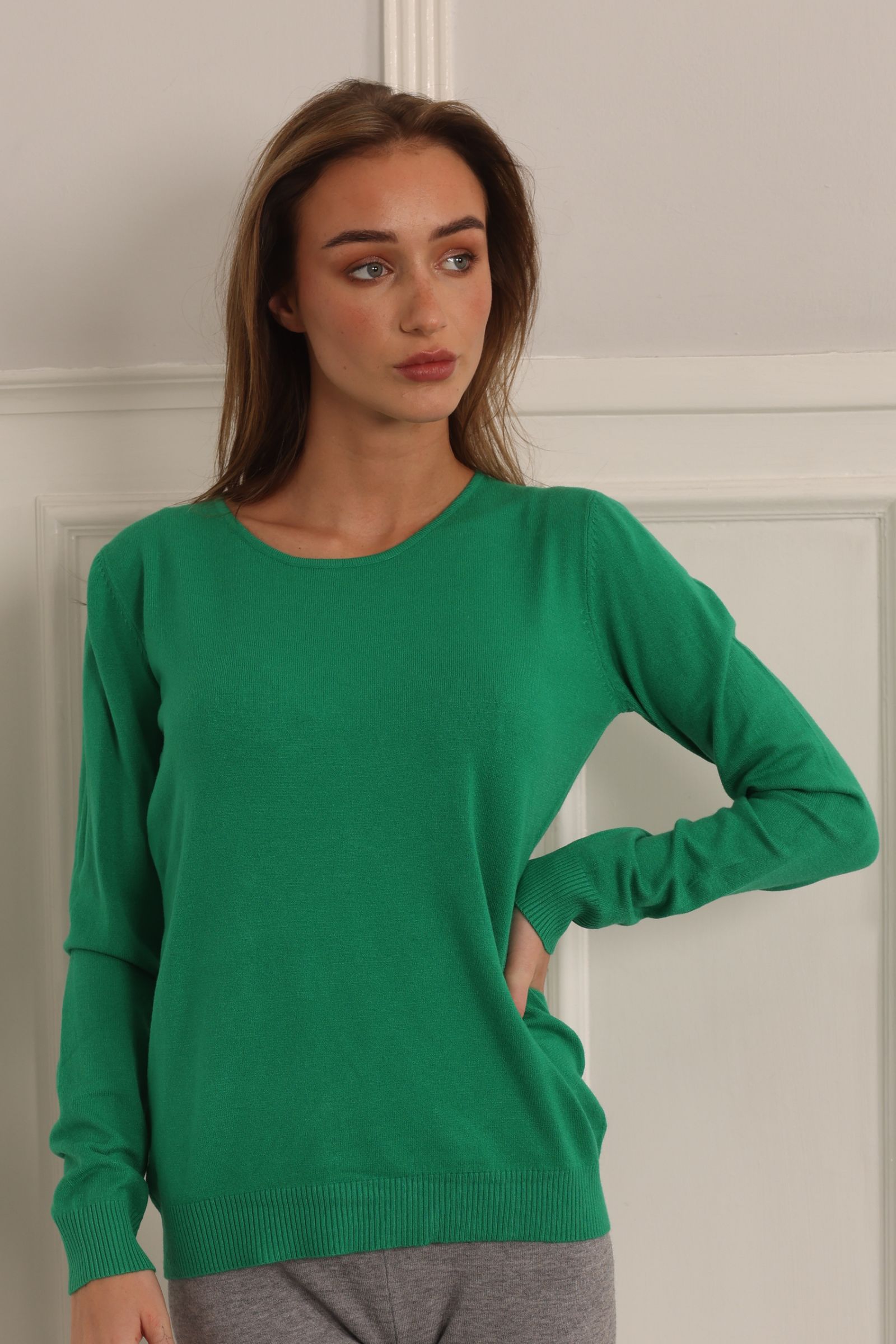 Round neck Blouse Style 1253/green