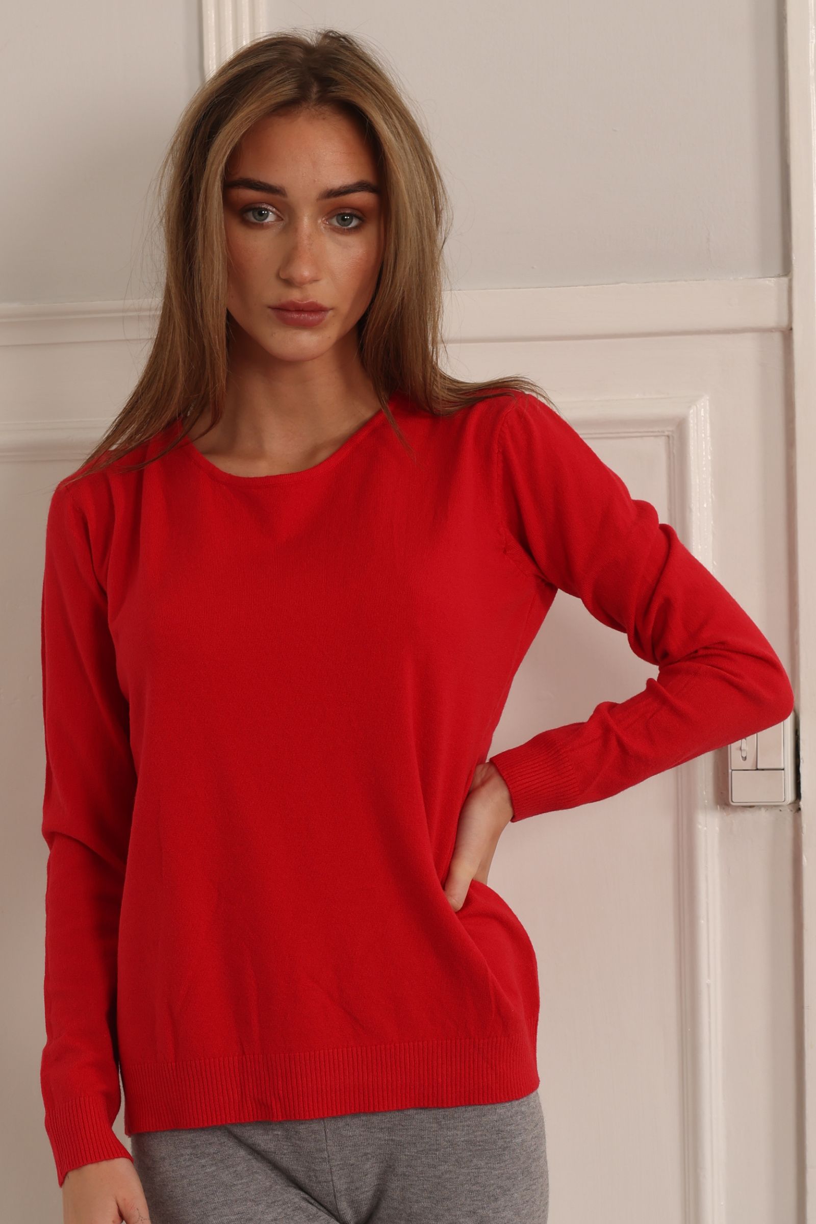 Round neck Blouse Style 1253/red