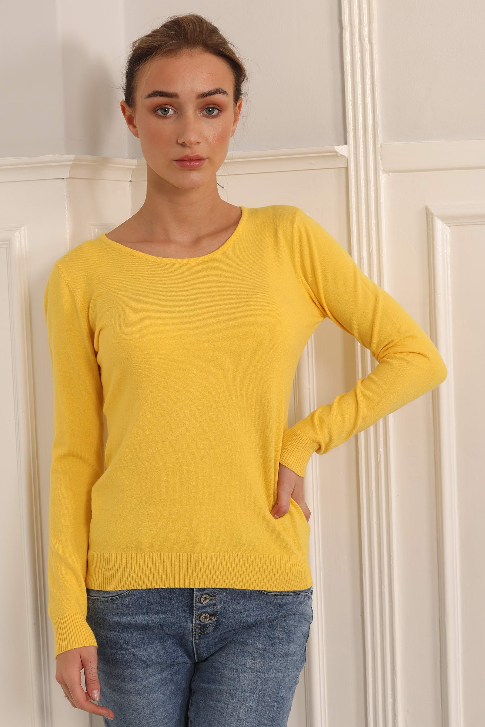 Round neck Blouse Style 1253/yellow