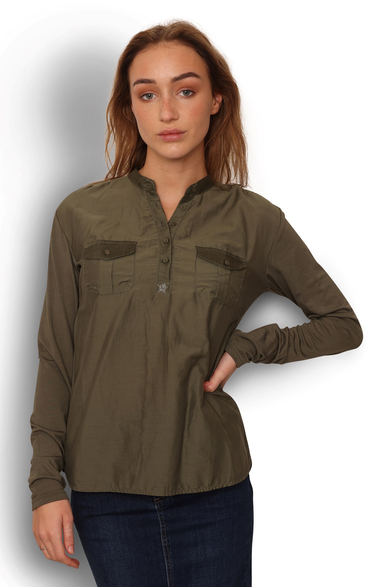 Shirt with silk Style 7344/army