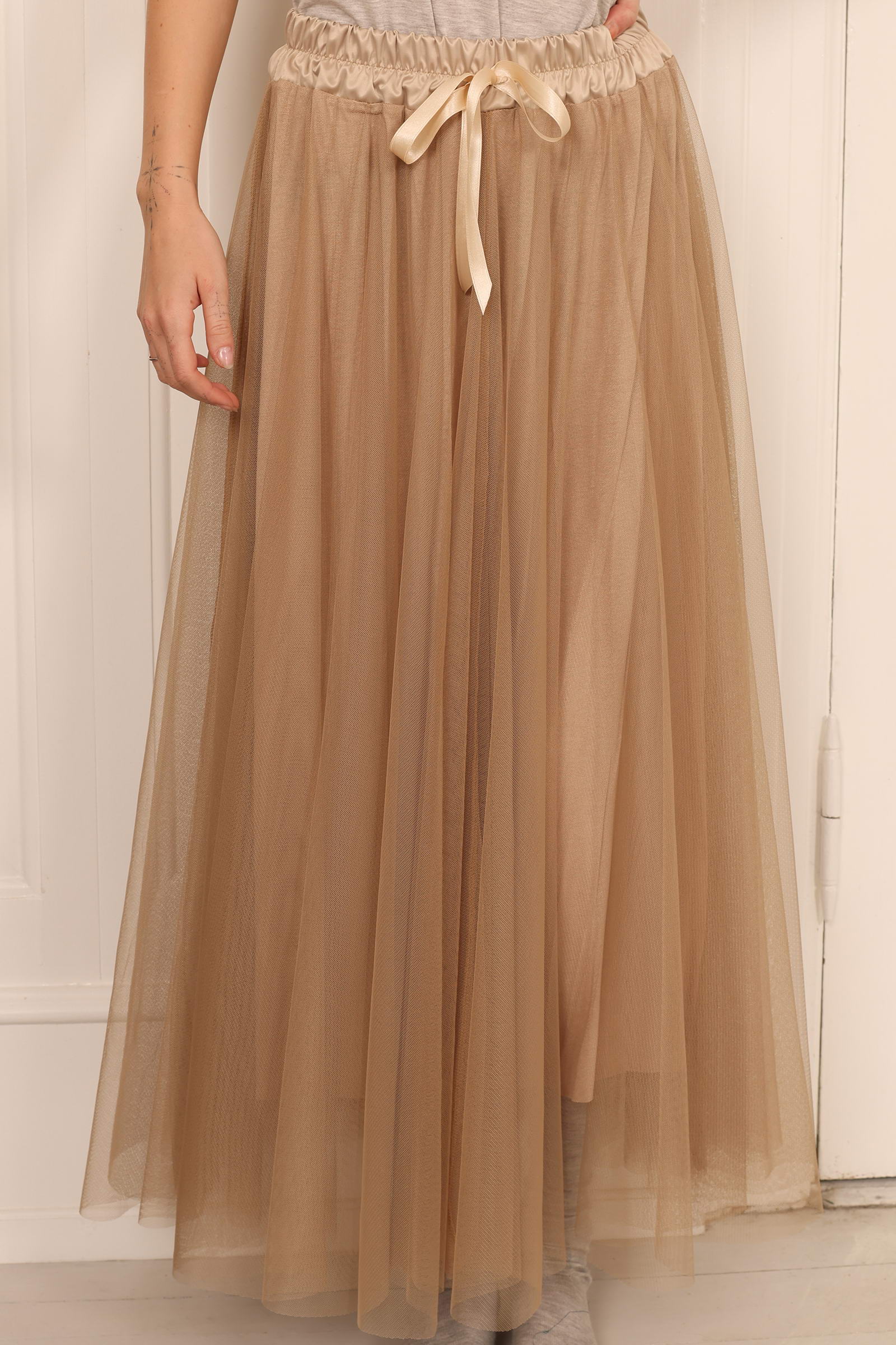 A-line Tulle Skirt style MK04-015/beige