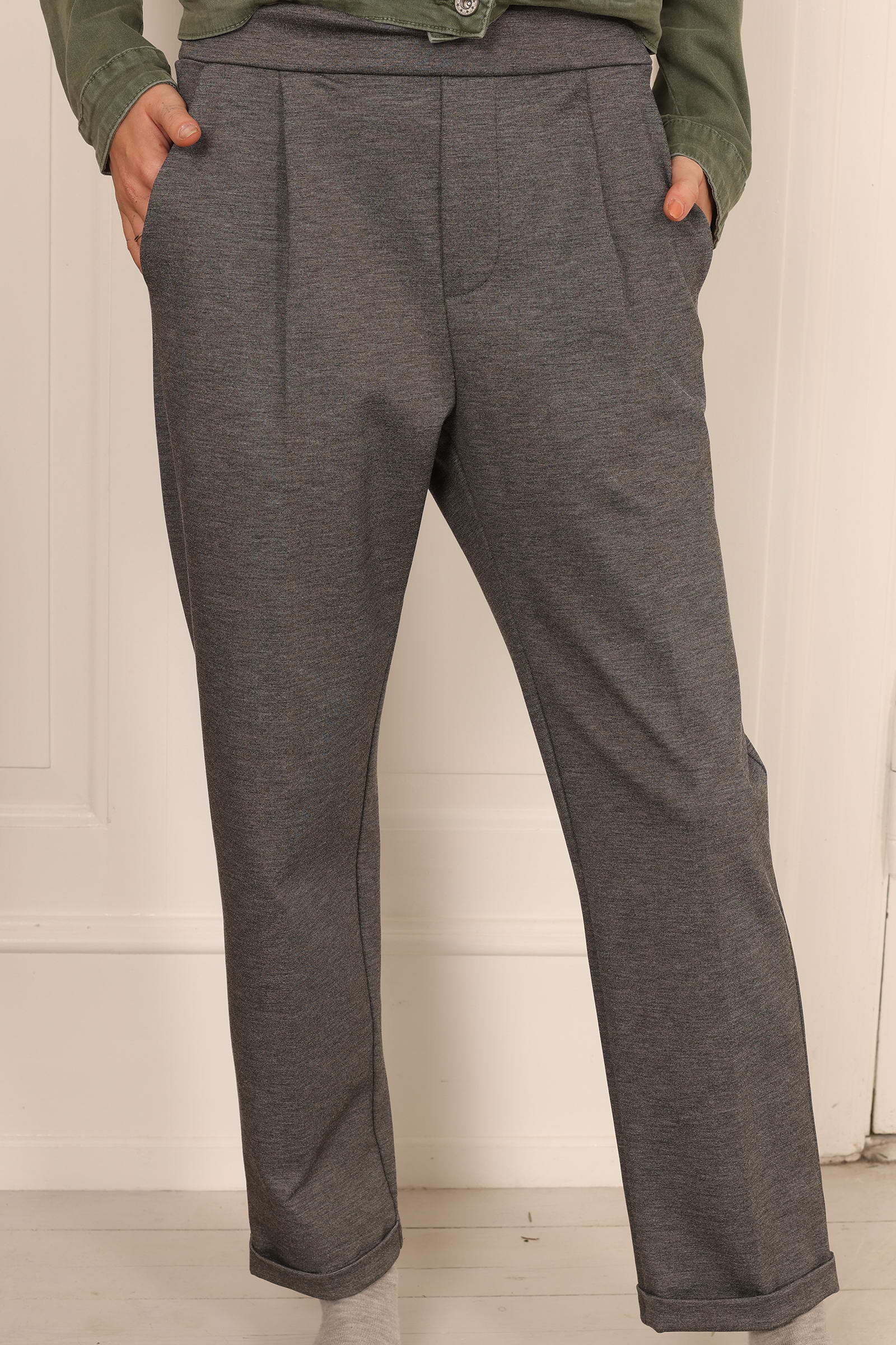 Pants with stretch style MP53.179/grey melange