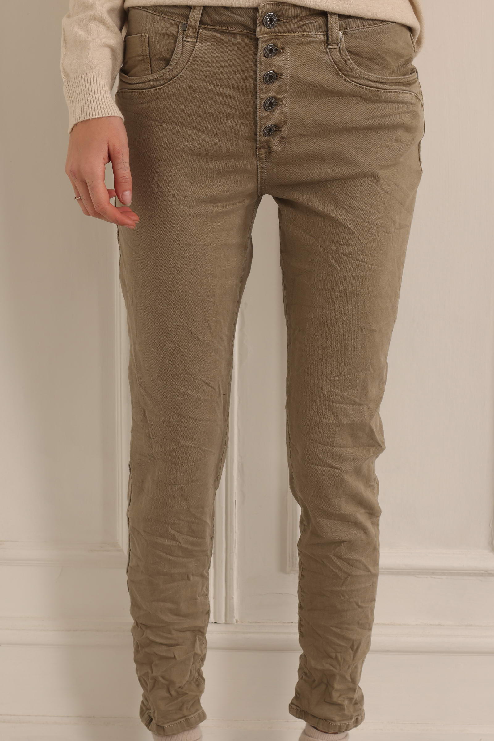 Slim jeans style W1227/darkbeige