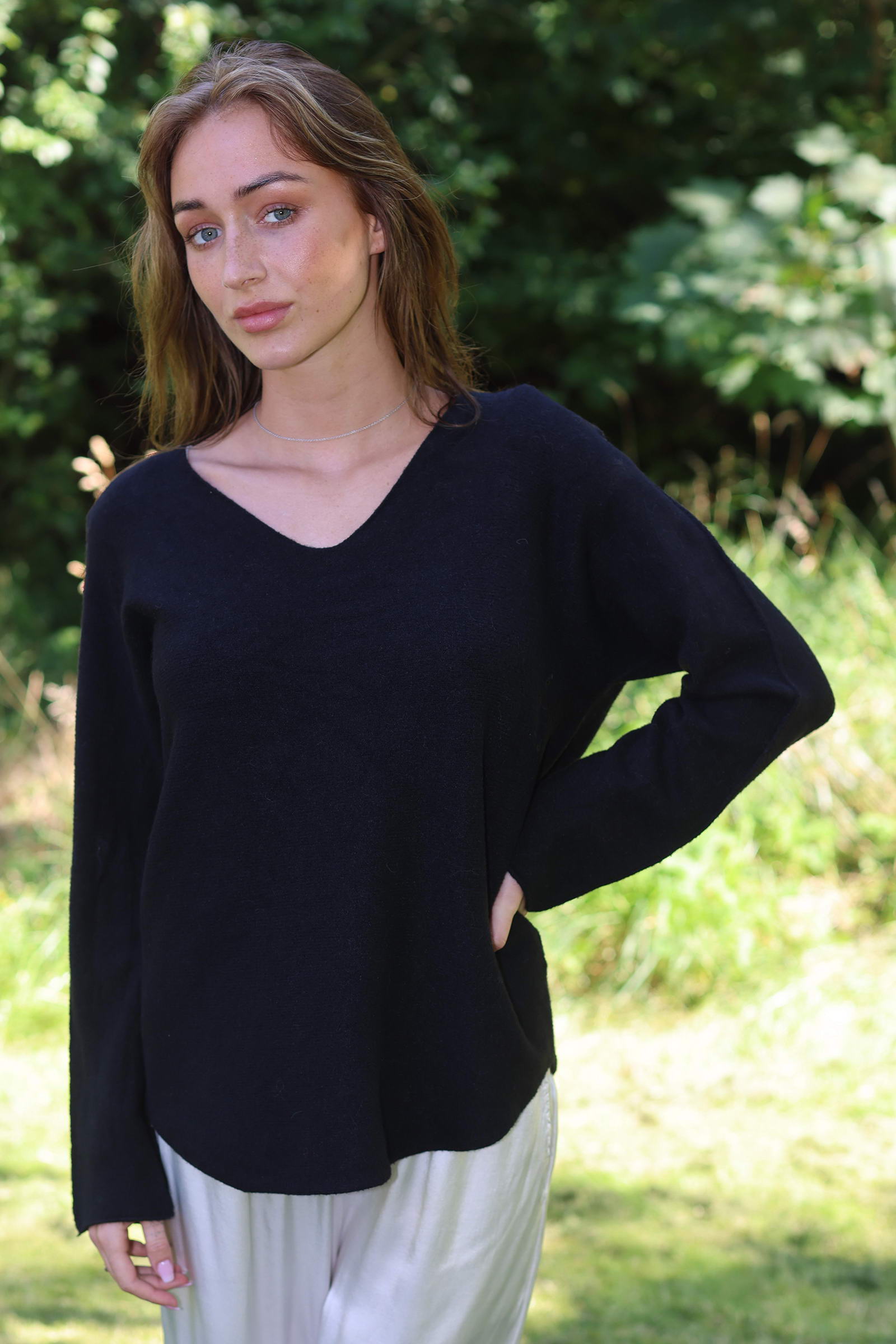 Viscose Blend Sweater - Style 7013 (Black)