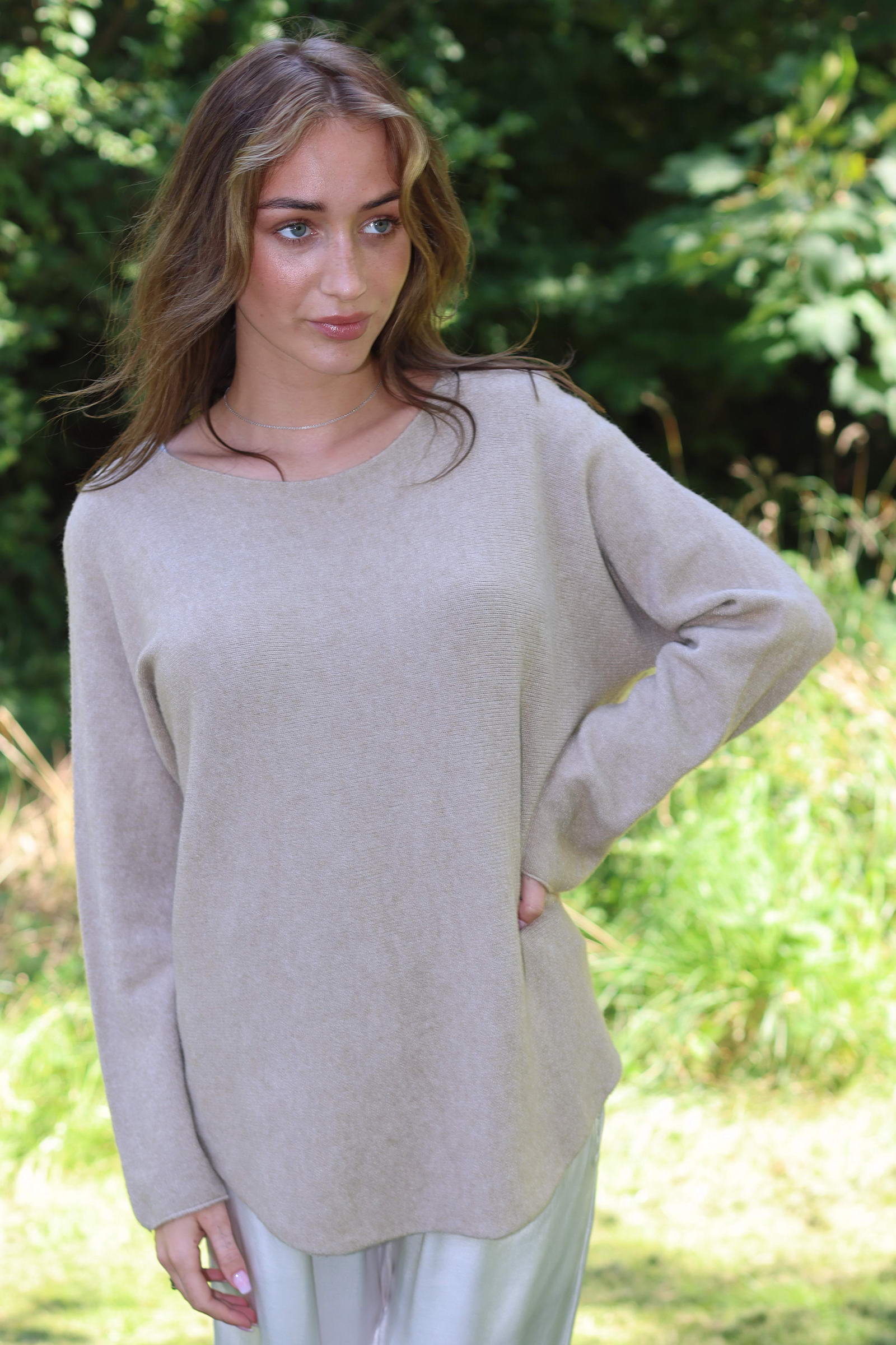 Viscose Blend Sweater - Style 7013 (Light Grey)