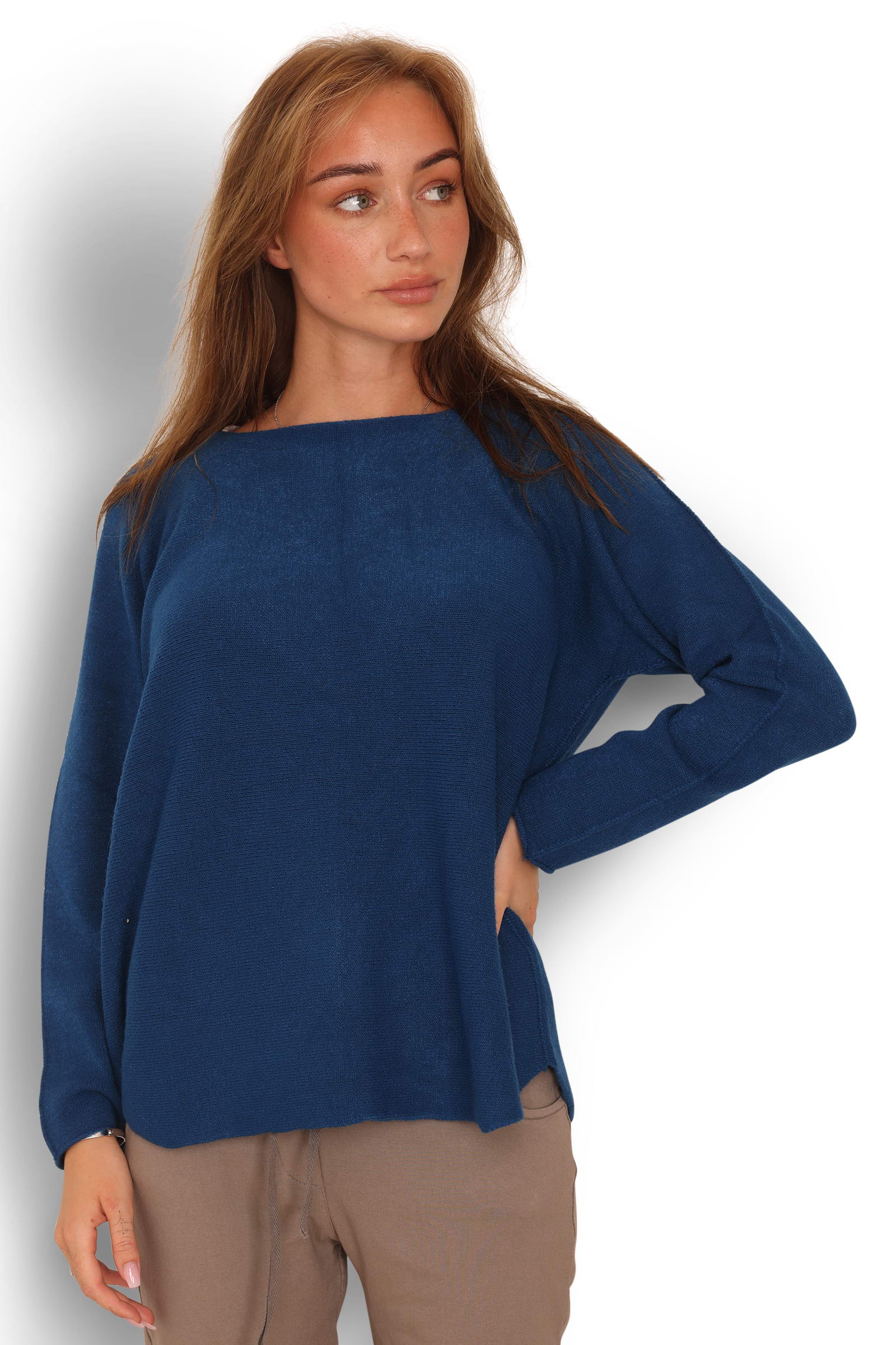 Viscose Blend Sweater - Style 7013 (Navy)