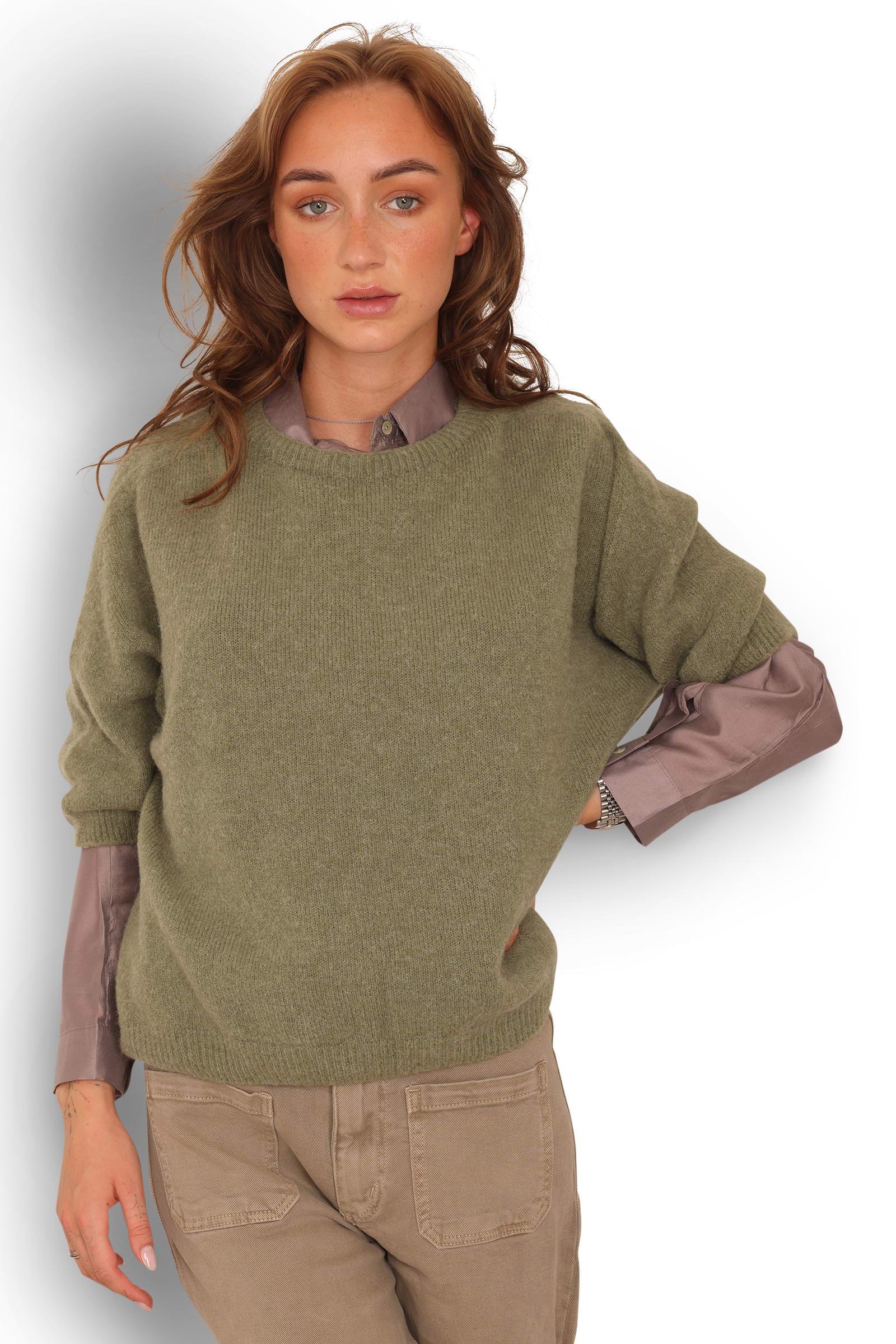 Vibrant Alpaca Blend Sweater - Style 8010 (Army)