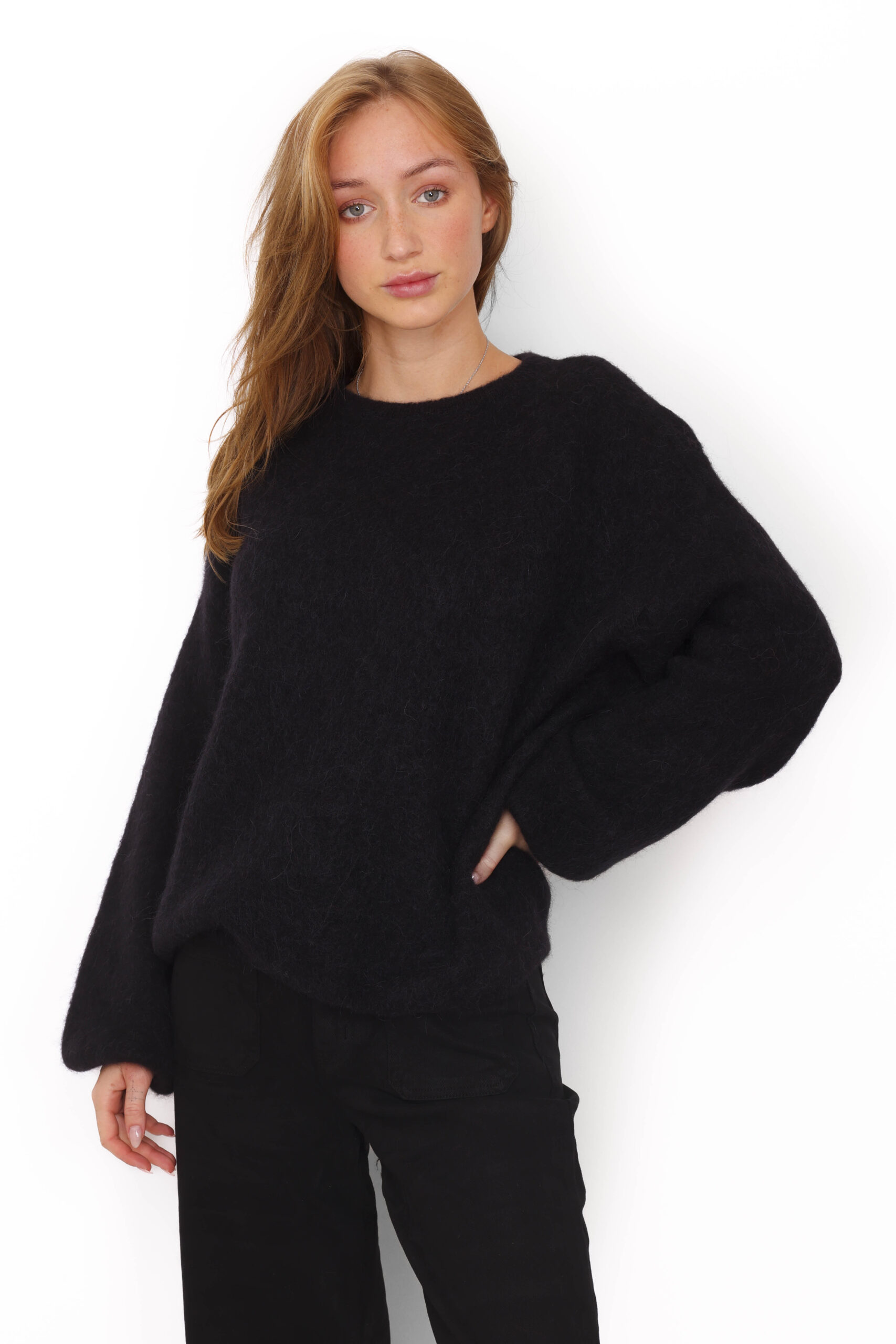 Cozy Alpaca Blend Sweater - Style 7052 (Black)